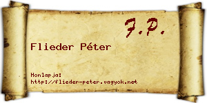 Flieder Péter névjegykártya