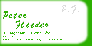 peter flieder business card